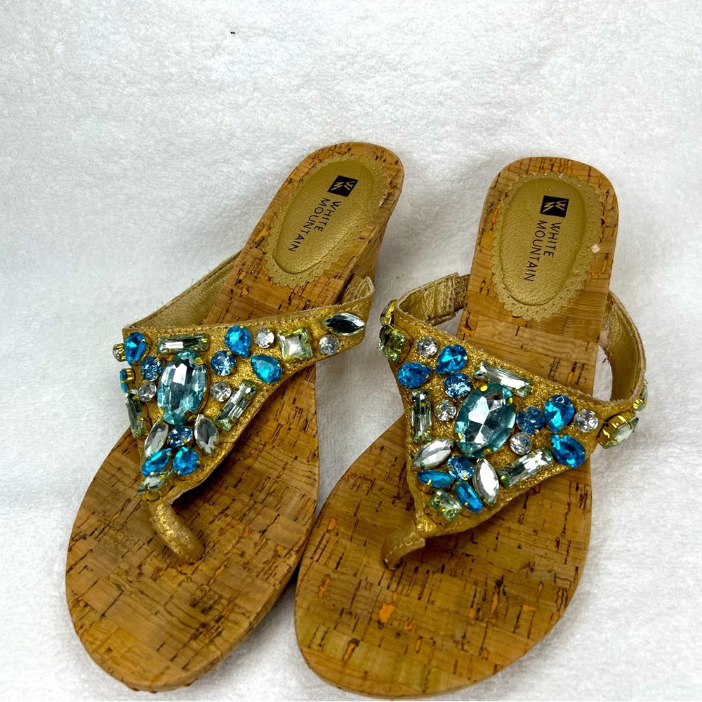 White Mountain, jeweled cork 2.5 inch wedge.